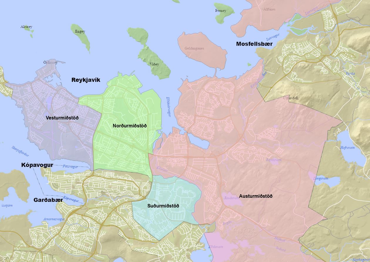 Neighborhood divisions in Reykjavík