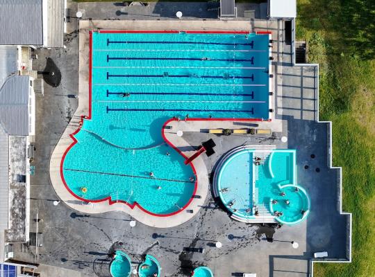 Vesturbær swimming pool aerial view