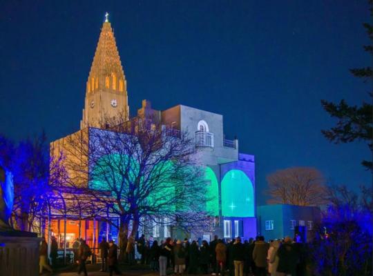 Ljósverk á Hallgrímskirkju