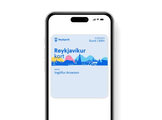 Stafræna Reykjavíkurkortið, grafísk mynd á síma