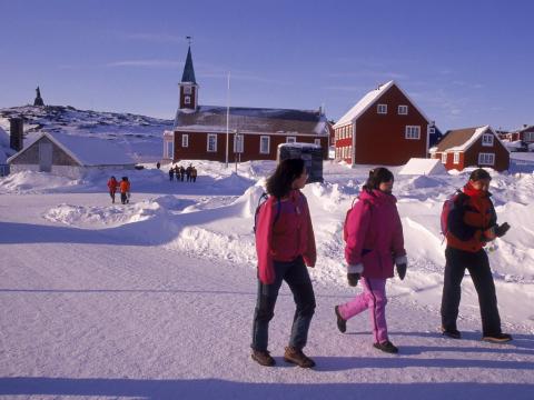 Schoolchildren on a trip to Nuuk, Greenland