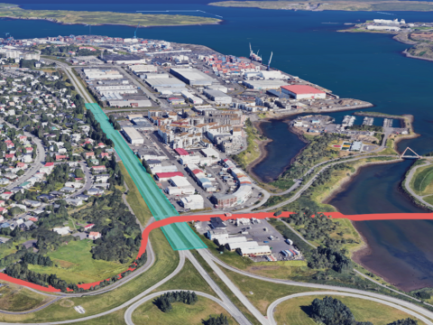 CityLine will run from Suðurlandsbraut over the southern part of the new tunnel and from there over to Geirsnef toward Ártúnshöfði.