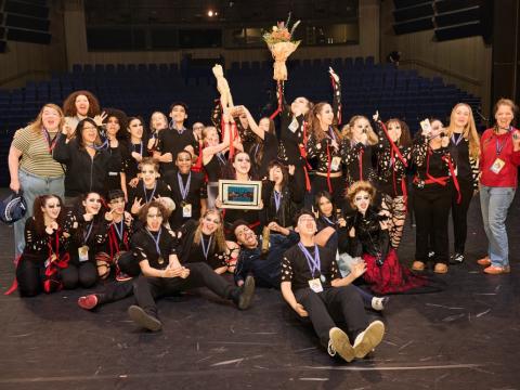 Photo of Fellaskóli students who won Skrekkur 2025.