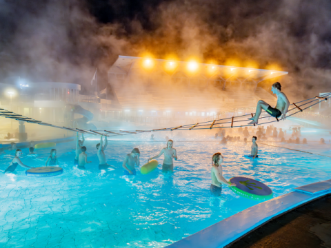 Children playing at Laugardalslaug Pool