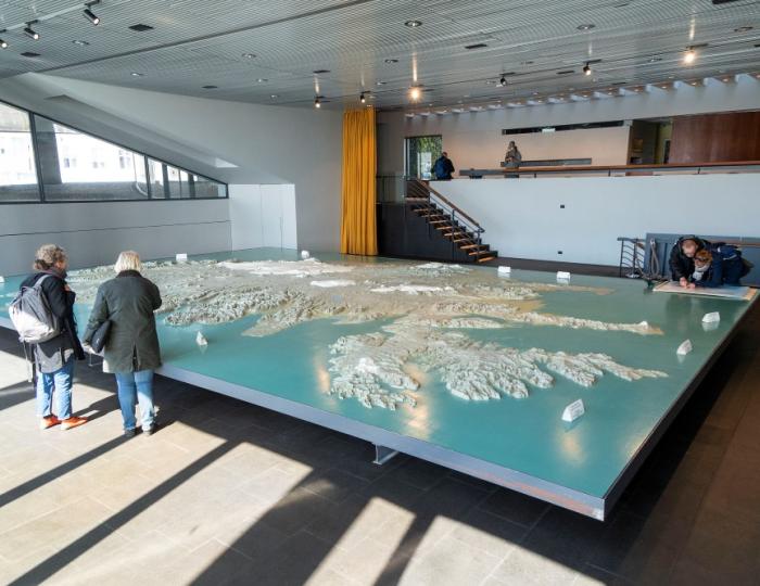The Iceland map in Tjarnarsalur at Reykjavík City Hall