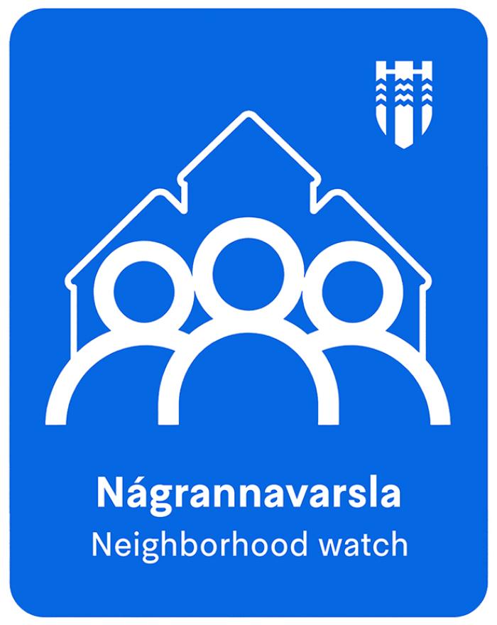 Merki fyrir nágrannavörslu.