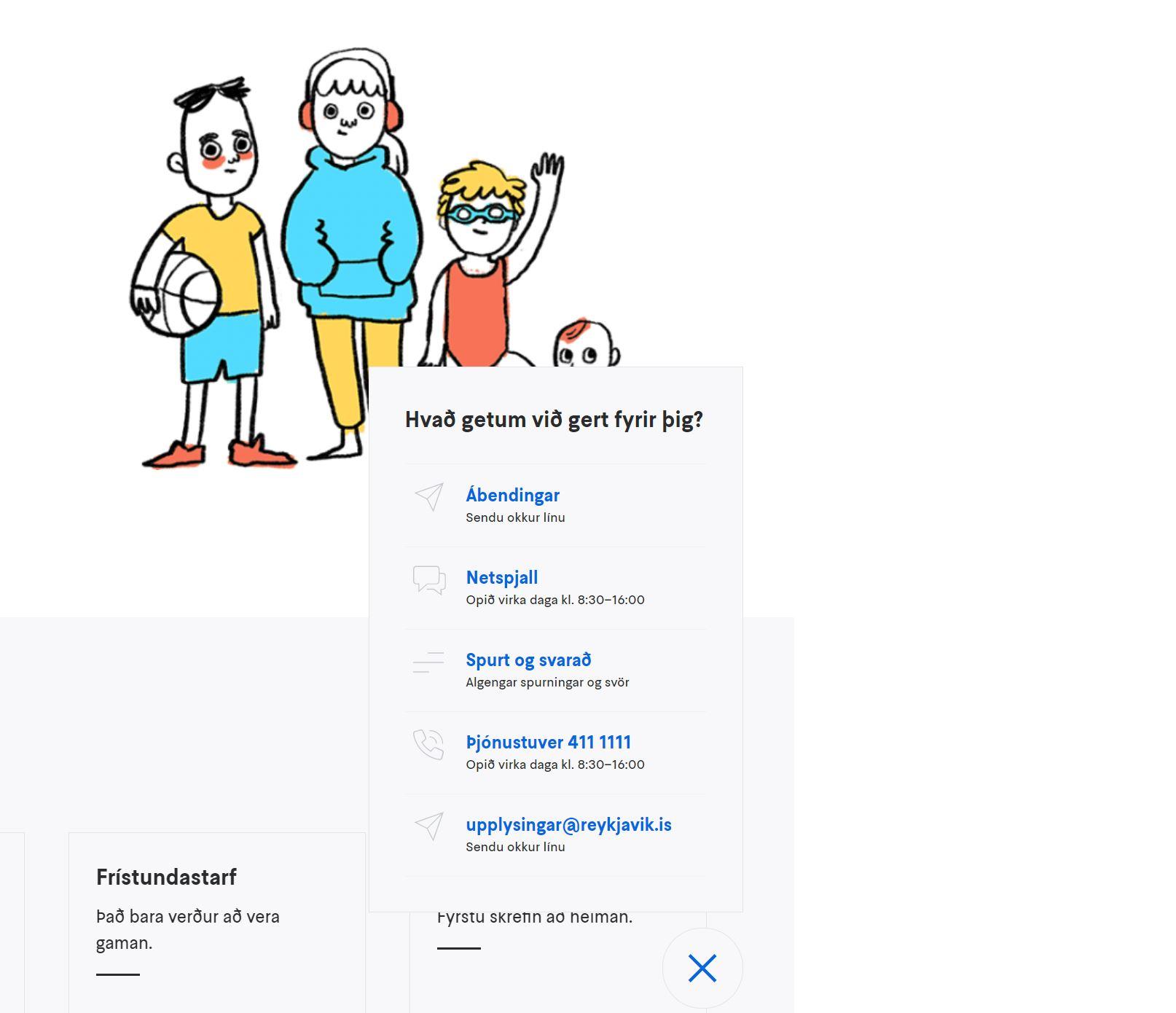 Skjámynd af kontaktblöðru