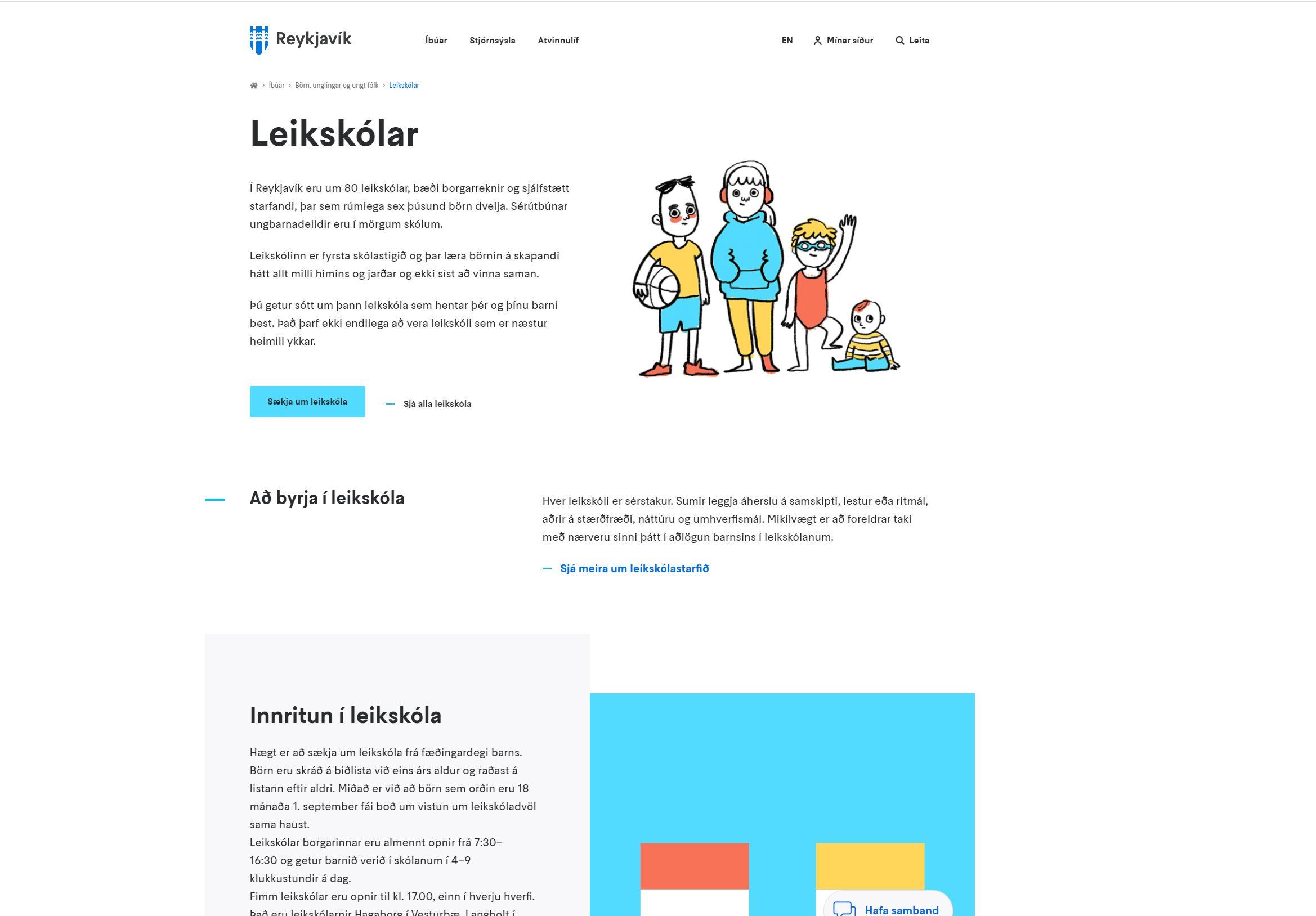 Skjámynd af lendingarsíðu