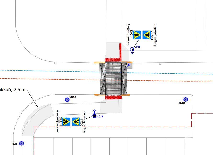 Krummahólar við Vesturhóla - upphækkuð gönguþverun