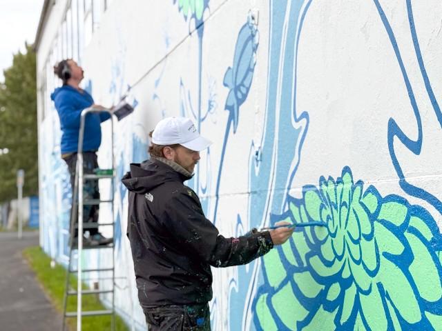 Collaborators Narfi and Stefán Óli at work.