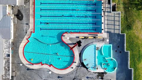 Vesturbær swimming pool aerial view